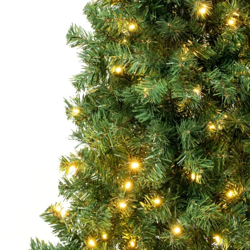 Warm White Led-National Tree Company First Traditions Pre-Lit Artificial Linden Spruce Christmas Tree, Warm White Led Lights, Plug In, 6 Ft