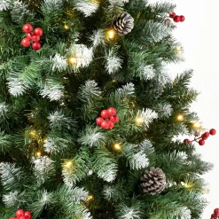 7Ft - 9Ft-National Tree Company First Traditions Pre-Lit Cullen Slim Christmas Tree With Hinged Branches, Warm White Led Lights, Plug In, 7.5Ft
