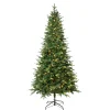 Full-National Tree Company First Traditions Pre-Lit Duxbury Christmas Tree With Hinged Branches, Warm White Led Lights, Plug In, 7.5 Ft