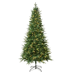 Full-National Tree Company First Traditions Pre-Lit Duxbury Christmas Tree With Hinged Branches, Warm White Led Lights, Plug In, 7.5 Ft