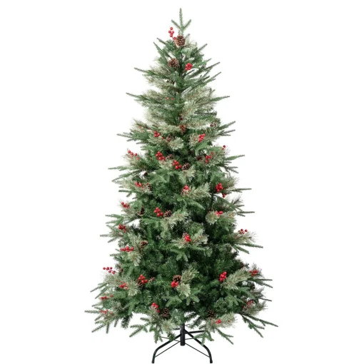 5Ft - 6Ft-National Tree Company First Traditions Virginia Blue Pine Christmas Tree With Hinged Branches, 6 Ft