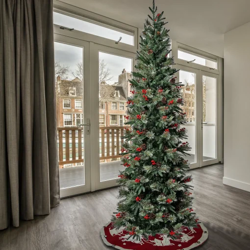 Slim-National Tree Company First Traditions Virginia Blue Pine Slim Christmas Tree With Hinged Branches, 7.5Ft