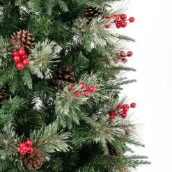 5Ft - 6Ft-National Tree Company First Traditions Virginia Blue Pine Slim Christmas Tree With Hinged Branches, 6 Ft