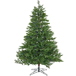 7Ft - 9Ft-National Tree Company 7.5Ft Pre-Lit Artificial Christmas Noble Fir Hinged Tree, 2740 Dual Color Changing Rice Lights- Ul