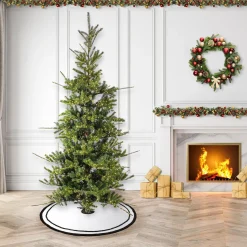 Warm White Led-National Tree Company 10Ft Pre-Lit Artificial Feel Real Lark Pine Medium Hinged Tree, 5320 Warm White Led Rice Lights- Ul