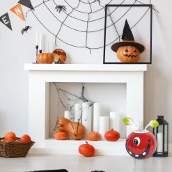 Halloween Table Decoration-National Tree Company Halloween 11" Single Eye Metal Pumpkin Decoration