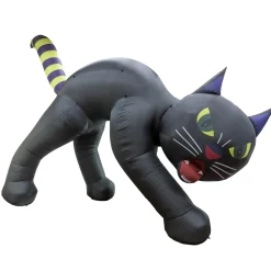 Halloween Inflatable Decoration-National Tree Company Halloween 20Ft Inflatable Black Cat, 4 Red Led Lights- Ul