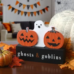 Halloween Signs Decoration-National Tree Company Halloween Ghosts And Goblins Sign Decoration, 6 In
