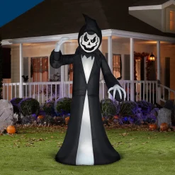 Halloween Inflatable Decoration-National Tree Company Halloween Inflatable Animated Reaper, 9.5 Feet