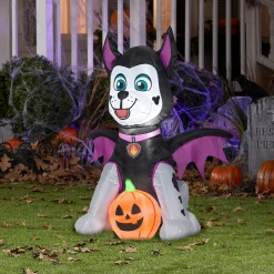 Halloween Inflatable Decoration-National Tree Company Halloween Inflatable Decoration, Black, Marshall From Paw Patrol, Self Inflating, Plug In, 38 Inches