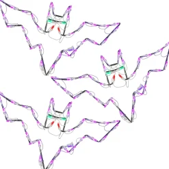 Halloween Signs Decoration-National Tree Company Halloween Lighted Sign Decoration, White, Bat Trio, Led Lights, Plug In, 25 Inches