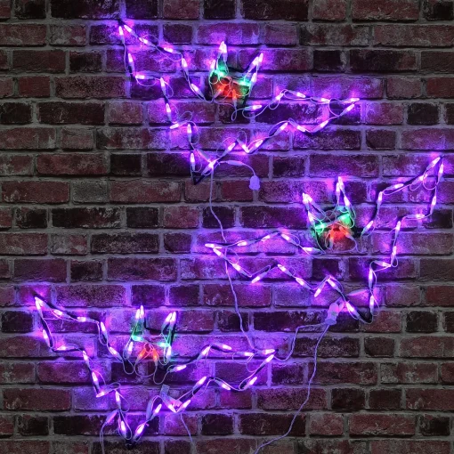 Halloween Signs Decoration-National Tree Company Halloween Lighted Sign Decoration, White, Bat Trio, Led Lights, Plug In, 25 Inches