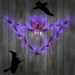Halloween Signs Decoration-National Tree Company Halloween Lighted Sign Decoration, White, Bat, Led Lights, Plug In, 23 Inches