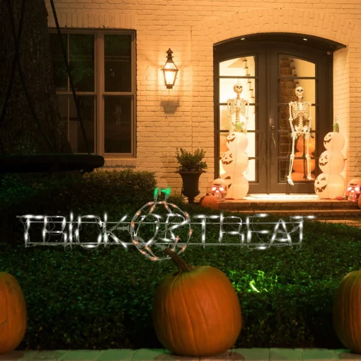 Halloween Signs Decoration-National Tree Company Halloween Lighted Sign Decoration, White, Trick Or Treat, Led Lights, Plug In, 52 Inches