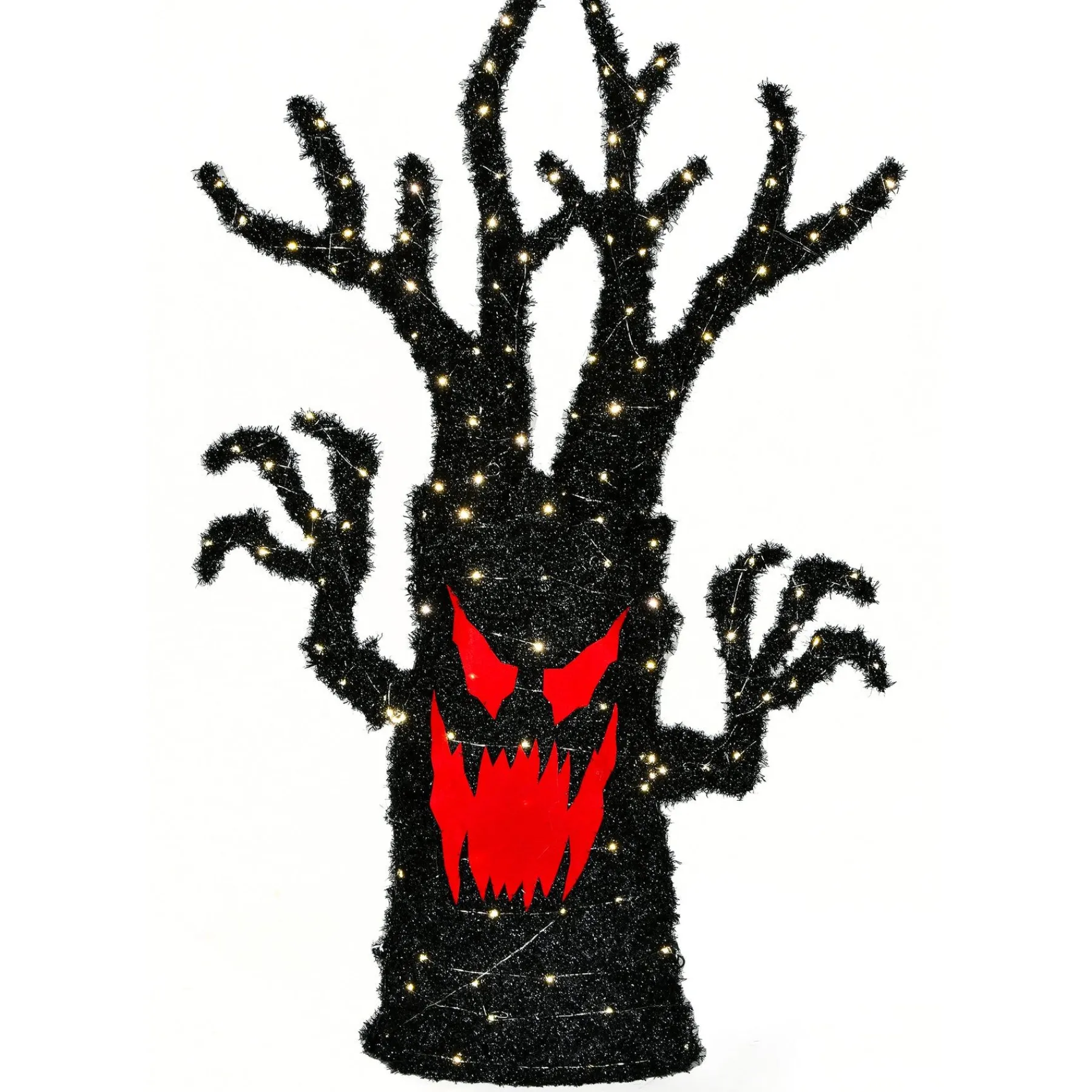 Halloween Christmas Tree-National Tree Company Halloween Pre Lit Artificial Tree Decoration, Black, Frightening Face, 4 Feet