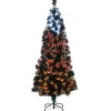 Halloween Christmas Tree-National Tree Company Halloween Pre-Lit Artificial Halloween Tree, Black, Fiber Optic, Candy Corn Led Lights, Includes Stand, 6 Feet