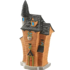 Halloween Table Decoration-National Tree Company Halloween Pre-Lit Haunted House Decoration, Led Lights, 12 Inches