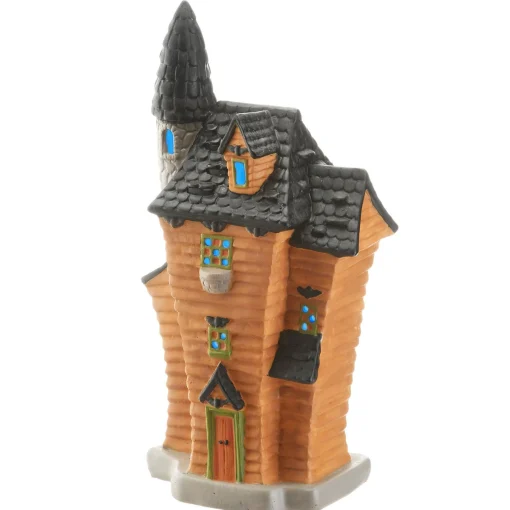 Halloween Table Decoration-National Tree Company Halloween Pre-Lit Haunted House Decoration, Led Lights, 12 Inches