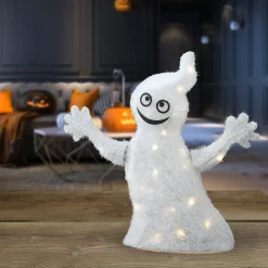 Halloween Outdoor Decoration-National Tree Company Halloween Pre-Lit White Ghost Outdoor Decoration, Led Lights, 18 Inches
