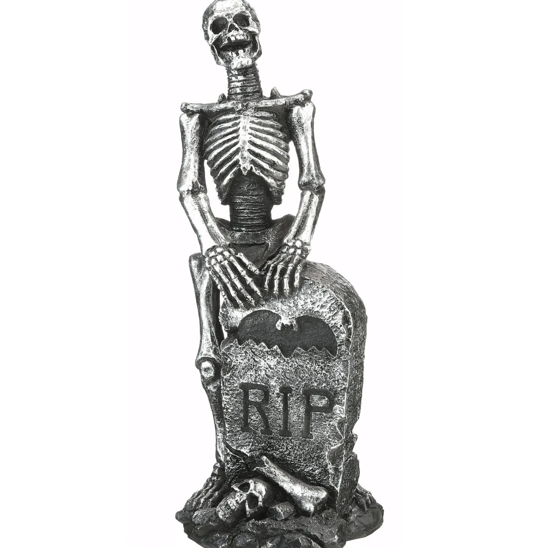 Halloween Table Decoration-National Tree Company Halloween Silver Skeleton On Gravestone, 20 Inches