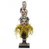 Halloween Table Decoration-National Tree Company Halloween Tabletop Decoration, Black, Skull Tower, Decorated With Spiders, Includes Black Urn, 32 Inches