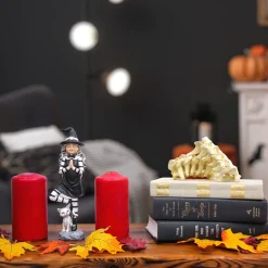 Halloween Table Decoration-National Tree Company Halloween Tabletop Decoration, Black,Witch In A Yoga Pose, 9 Inches