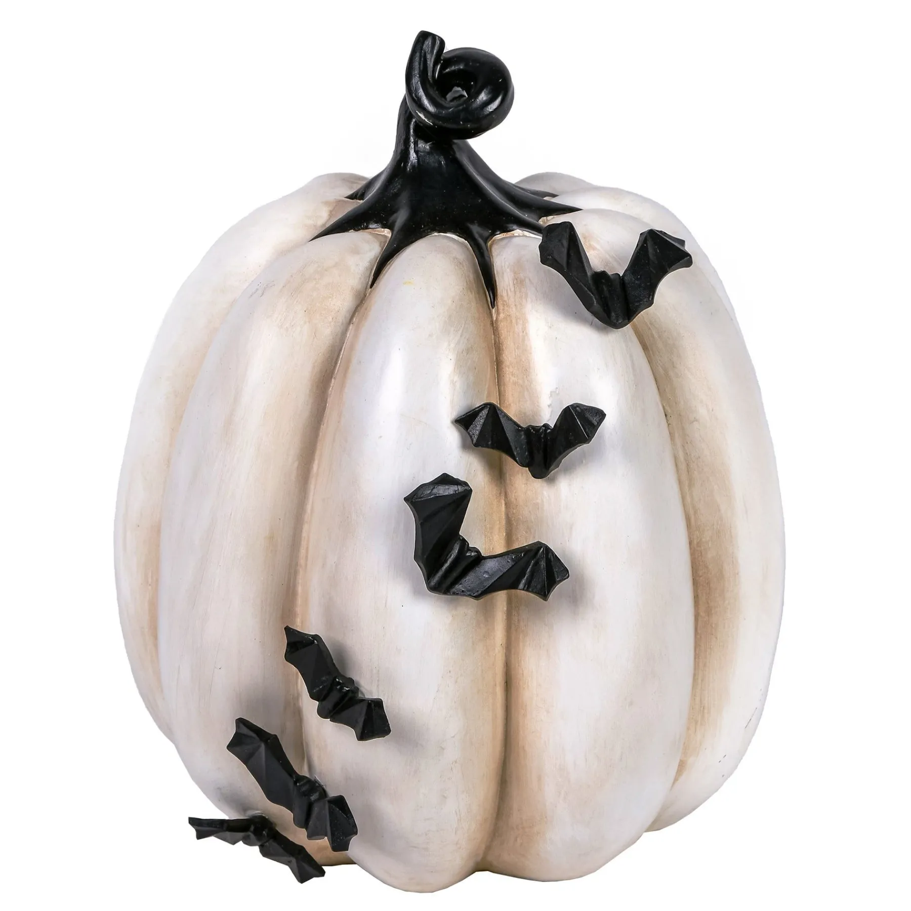 Halloween Table Decoration-National Tree Company Halloween Tabletop Decoration, White, Crawling Bats Pumpkin, 9 Inches