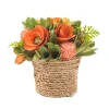 Potted Flower Plants-National Tree Company Handcrafted 8" Pastel Florals In Rope Basket