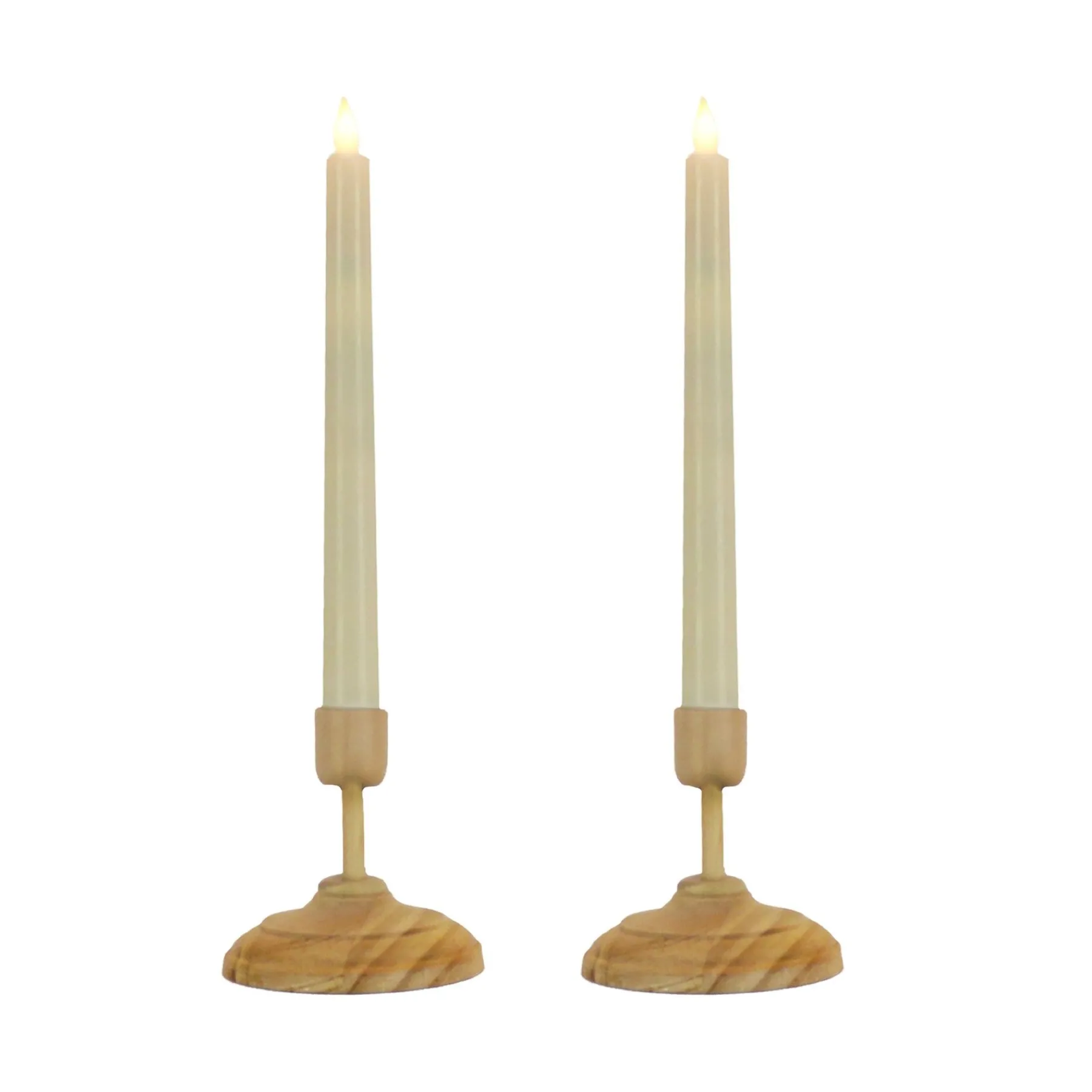 Christmas Accessories-National Tree Company Hgtv Home Collection Flameless Heritage Candle Pair, Natural Base