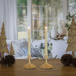 Christmas Accessories-National Tree Company Hgtv Home Collection Flameless Heritage Candle Pair, Natural Base