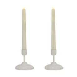 Christmas Accessories-National Tree Company Hgtv Home Collection Flameless Heritage Candle Pair, White Base