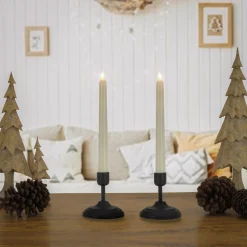 Christmas Accessories-National Tree Company Hgtv Home Collection Flameless Heritage Candle Pair, Black Base