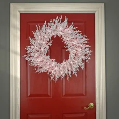 25" To 36" Wreath-National Tree Company Hgtv Home Collection Pre-Lit Christmas By The Sea Coral Artificial Wreath Pre-Strung With Warm White Led Lights , Plug In With Timer, Hgtv Home Collection, Coral, 30In