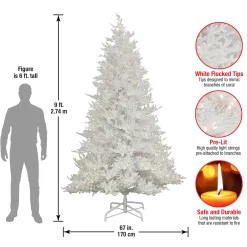 Full-National Tree Company Hgtv Home Collection Pre-Lit Christmas By The Sea Coral Artificial Tree With Artificial Tree Stand Pre-Strung With Warm White Led Lights , Plug In, Hgtv Home Collection, Coral, 9Ft