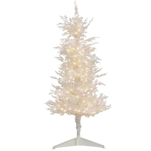 National Tree Company Full^Hgtv Home Collection Pre-Lit Christmas By The Sea Coral Artificial Tree Pre-Strung With Warm White Led Lights , Plug In, Hgtv Home Collection, Coral, 48In