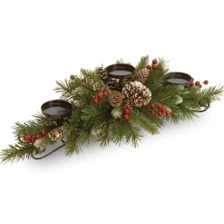 Christmas Greenery-National Tree Company 30In. Frosted Berry Centerpiece And Candle Holder