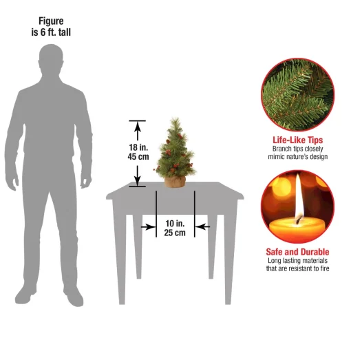 Unlit-National Tree Company 18In. Miniature Pine Tree