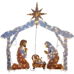 Christmas Outdoor Accessories-National Tree Company 72In. Nativity Scene With White Led Lights
