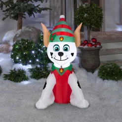 Christmas Inflatable-National Tree Company Inflatable Elf Paw Patrol Marshall Dalmatian, Led Lights, Plug In, Christmas Collection, 3.5 Feet
