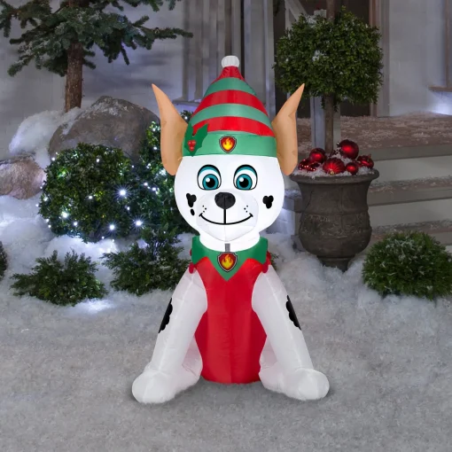 Christmas Inflatable-National Tree Company Inflatable Elf Paw Patrol Marshall Dalmatian, Led Lights, Plug In, Christmas Collection, 3.5 Feet