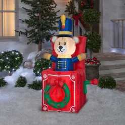 Christmas Inflatable-National Tree Company Inflatable Jack-In-The-Box, Led Lights, Plug In, Christmas Collection, 5 Feet