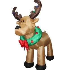 Christmas Inflatable-National Tree Company Inflatable Reindeer, Led Lights, Plug In, Christmas Collection, 8 Feet