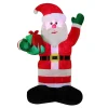 Christmas Inflatable-National Tree Company Inflatable Santa With Gift, Led Lights, Plug In, Christmas Collection, 8 Feet