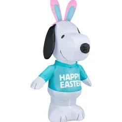 Easter Inflatables-National Tree Company Inflatable Snoopy Decoration, Self Inflating, 4 Aa Batteries Required, Easter Collection, 19 Inches