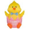 Easter Inflatables-National Tree Company Inflatable Waving Chick Decoration, Self Inflating, 4 Aa Batteries Required, Easter Collection, 20 Inches