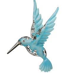 Outdoor Lawn Decor-National Tree Company Metal Wall Decoration, Majestic Blue Bird, Ornate Metal Design, Spring Collection, 14 Inches