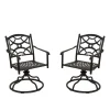 Patio Sets-National Tree Company National Outdoor Living All Weather Swivel Chair Set, Black Finish, Cast Aluminum, Darby Collection, Set Of 2, 24 Inches