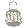 Outdoor Lights-National Tree Company National Outdoor Living Lantern Candleholder, Woven Rope Construction, Glacier Gray, Modern Design And Finish, Includes Metal Handle, 10 Inches