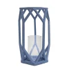 Outdoor Lights-National Tree Company National Outdoor Living Lantern Candleholder, Ice Melt Blue, Modern Design And Finish, Includes Glass Chimney, 11 Inches
