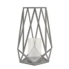 Outdoor Lights-National Tree Company National Outdoor Living Lantern Candleholder, Glacier Gray, Modern Design And Finish, Includes Glass Chimney, 12 Inches
